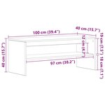vidaXL Meuble TV Chêne fumé 100x40x40 cm Bois d'ingénierie