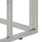 vidaXL Table console argenté acier inoxydable et verre trempé