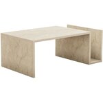 Table basse Memo rectangulaire - Effet marbre Travertin - 86 8 x 32 4 x 50 cm