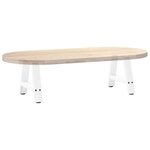 vidaXL Pieds de table basse en forme de A  2 pièces  blanc  50 x (30-31) cm  acier