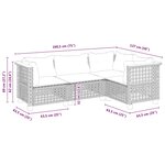 vidaXL Salon de jardin avec coussins 4 Pièces beige résine tressée