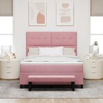 vidaXL Lit à ressorts avec matelas Rose 140 x 190 cm Velours