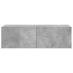 vidaXL Meuble TV Gris béton 100x30x30 cm Bois d’ingénierie