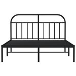vidaXL Cadre de lit métal avec tête de lit noir 135x190 cm