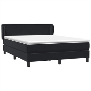 vidaXL Sommier à lattes de lit avec matelas noir 160x220 cm velours