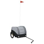 vidaXL Remorque de vélo noir et gris 30 kg fer