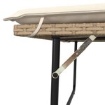 vidaXL Banc de jardin et coussins et repose-pied beige résine tressée