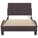 vidaXL Cadre de lit sans matelas Hanko marron foncé 90x200 cm tissu