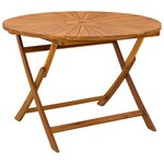 vidaXL Table de jardin pliante Naturel Ø110 x 75 cm