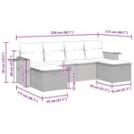 vidaXL Salon de jardin avec coussins 6 Pièces beige résine tressée