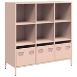 vidaXL Buffet haut rose 101 5x39x103 5 cm acier