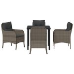 vidaXL Ensemble de salle à manger pour jardin 5 Pièces Gris Poly rotin