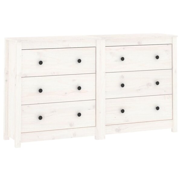 vidaXL Buffet Blanc 140x35x80 cm Bois massif de pin