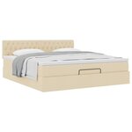 VidaXL Cadre de lit ottoman avec matelas crème 180x200 cm tissu