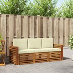 vidaXL Ensembles de canapés avec coussin 3 Pièces Naturel et Crème