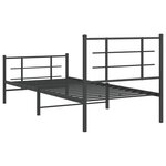 vidaXL Cadre de lit métal sans matelas avec pied de lit noir 90x190 cm