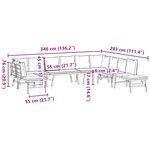 vidaXL Ensemble de bancs de jardin avec coussins 7 Pièces noir
