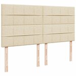 vidaXL Sommier à lattes de lit avec matelas Crème 180x200 cm Tissu