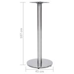 vidaXL Pied de table de bistro Argenté Ø45x107 cm Acier inoxydable