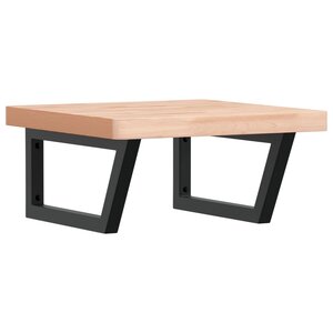 vidaXL Étagère de vasque murale acier et bois massif de hêtre