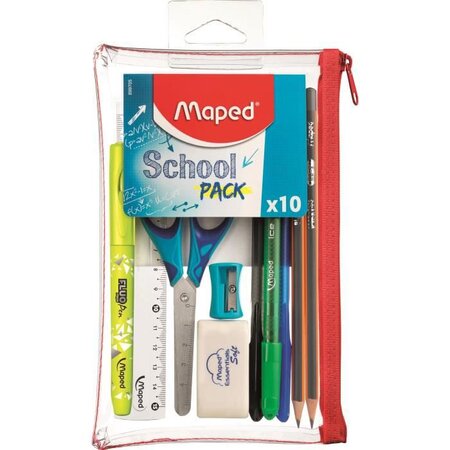 MAPED - School Pack Trousse transparente 10 pcs