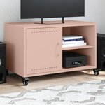 vidaXL Meuble TV rose 68x39x43 5 cm acier