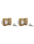 THIRARD - Lot de 2 verrous à bouton Corvette pour porte d'entrée  cylindre 45mm  acier  6 clés  époxy bronze