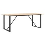 vidaXL Table à manger cadre en O 200x100x75cm bois de pin massif acier