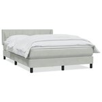 vidaXL Sommier à lattes de lit et matelas gris clair 160x210cm velours