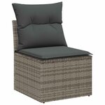 vidaXL Ensemble de canapé de jardin 10 Pièces Gris polyrotin