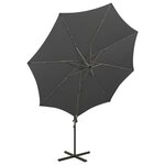 vidaXL Parasol déporté avec mât et lumières LED Anthracite 300 cm