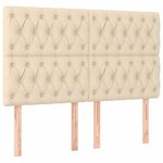 vidaXL Cadre de lit avec tête de lit Crème 140x190 cm Tissu