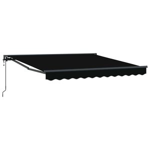 vidaXL Auvent Rétractable Noir 350 x 250 cm Polyester et métal