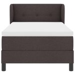 vidaXL Lit à ressorts avec matelas Marron foncé 90 x 200 cm tissu