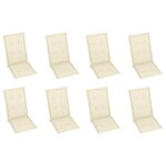 Vidaxl chaises inclinables de jardin avec coussins 8 pièces teck solide