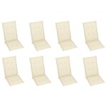 Vidaxl chaises inclinables de jardin avec coussins 8 pièces teck solide