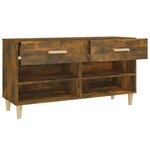 vidaXL Meuble à chaussures Chêne fumé 102x35x55 cm Bois d'ingénierie
