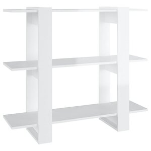 vidaXL Bibliothèque/Séparateur de pièce Blanc brillant 100x30x87 cm