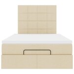 vidaXL Cadre de lit ottoman avec matelas crème 120x190 cm tissu