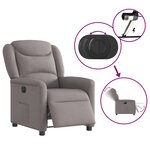 vidaXL Fauteuil inclinable électrique Taupe Tissu