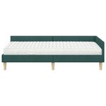 vidaXL Cadre de lit d'angle avec matelas avec matelas 2 Pièces Vert tissu