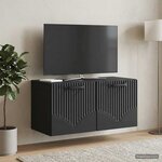 vidaXL Meuble TV mural Noir 59 5 x 31 x 30 cm Bois d'ingénierie