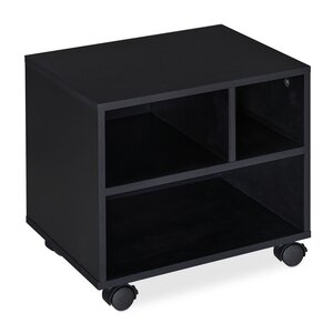 Caisson à roulettes bureau mobile 35 5 x 40 x 30 cm espace de rangement pratique ambiance moderne en aggloméré noir 13_0009888