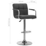 vidaXL Chaise de bar Gris foncé Tissu