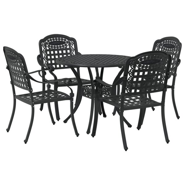 Set de jardin 5 pièces vidaXL en alu noir