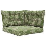 vidaXL Coussin de canapé d'extérieur 3 Pièces Modèle feuille Polyester
