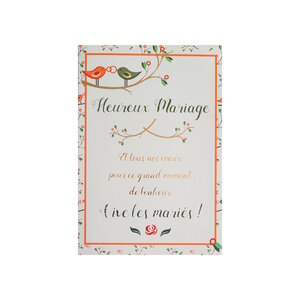 Carte de voeux - mariage - vive les mariés ! Couple oiseaux