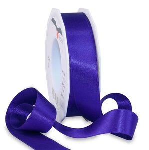 Satin double face 25-m-rouleau 25 mm indigo