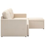 Vidaxl canapé-lit modulaire 3 places crème tissu