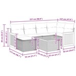 vidaXL Salon de jardin avec coussins 7 Pièces beige résine tressée
